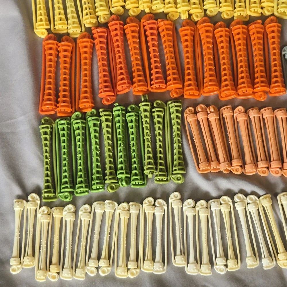 Vintage Perm Rods Hair Curlers Large Mixed Lot Assorted Colors Sizes Salon
